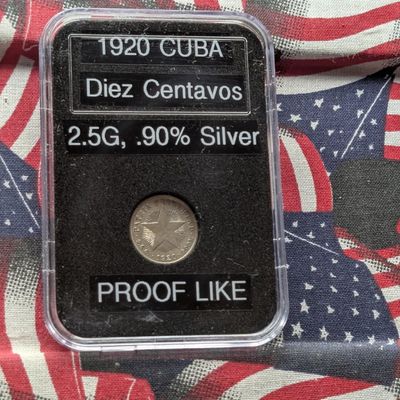 Sale Photo Thumbnail #51: 1920 Caribbean 10 Centavos, 90% Silver, 2.5g