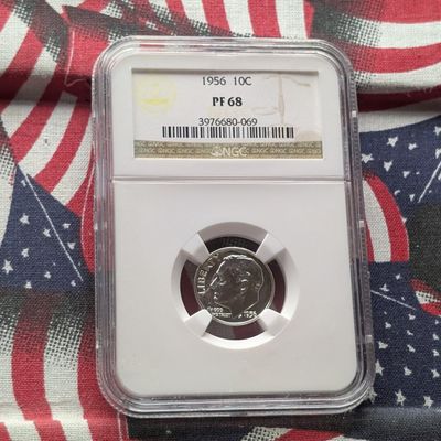 Sale Photo Thumbnail #44: 1956 Roosevelt 90% Silver Dime NGC PF 68