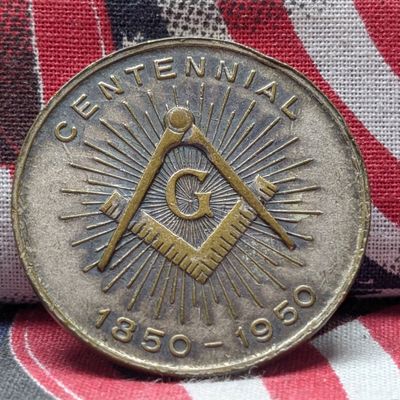 Sale Photo Thumbnail #70: 1850-1950 Hillsborough Free Mason Centennial Token