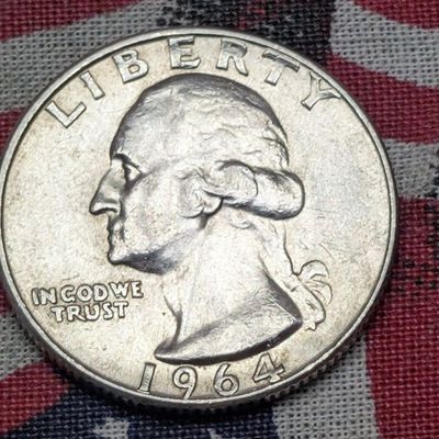 Sale Photo Thumbnail #219: 1964-D Washington 90% Silver Quarter (UNC), 62 Years old