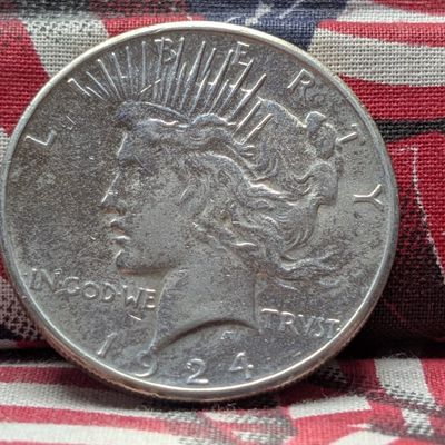 Sale Photo Thumbnail #324: 1924-S Peace 90% Silver Dollar, Only 1.7 Million Ever Minted, 102 Years Old!