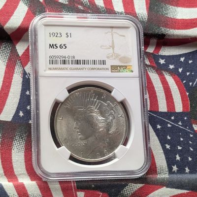Sale Photo Thumbnail #225: 1923 Peace 90% Silver Dollar NGC MS 65