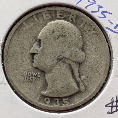 Sale Photo Thumbnail #269: 1935-D Washington 90% Silver Quarter
