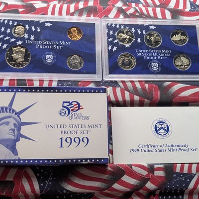 Sale Photo Thumbnail #236: 1999-S U.S. Mint PROOF Set with State Quarters in OGP w/ COA