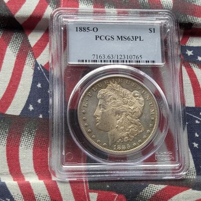 Sale Photo Thumbnail #274: 1885-O Morgan 90% Silver Dollar PCGS MS63PL - 141 Years Old!