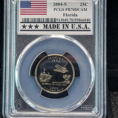 Sale Photo Thumbnail #331: 2004-S Clad Florida State Washington Quarter PCGS PR70DCAM