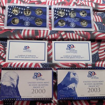 Sale Photo Thumbnail #101: 2000-S & 2003-S U.S. Mint State Quarters PROOF Sets in OGP w/ COA