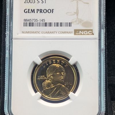 Sale Photo Thumbnail #326: 2003-S Sacagawea Dollar NGC Gem Proof