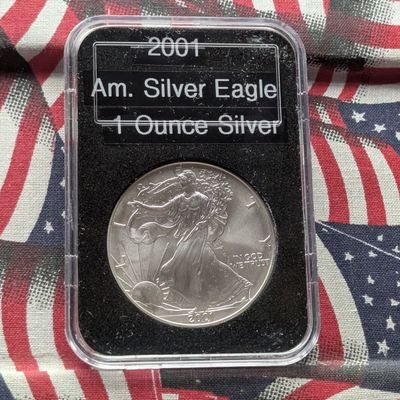 Sale Photo Thumbnail #184: 2001 American Silver Eagle One Troy Oz. .999 Fine Silver