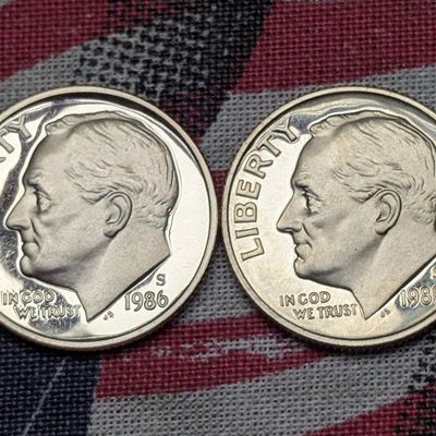 Sale Photo Thumbnail #35: 1986-S & 1989-S "Proof" Roosevelt Dimes