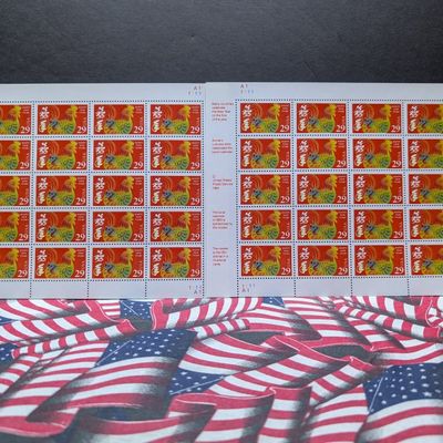 Sale Photo Thumbnail #317: (2) Sheets of 20 1993 Year of the Rooster 29 Cent Stamps, $11.60 Face Value