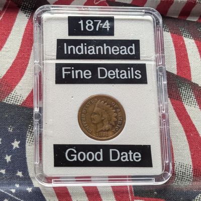 Sale Photo Thumbnail #121: 1874 Indian Head Cent - Fine Details, Good Date