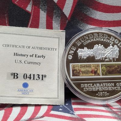 Sale Photo Thumbnail #142: 2011 American Mint Declaration of Independence (1875), PROOF, Silver Plated