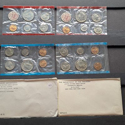 Sale Photo Thumbnail #120: 1971 P&D & 1972 P&D U.S. Mint Uncirculated Sets In OGP - Both Include San Francisco Mint Pennies!