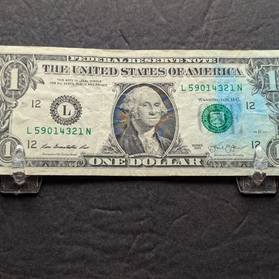 Sale Photo Thumbnail #298: 2013 Series U.S. $1 Federal Reserve Note w/ Ink Smearing
