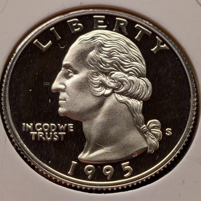 Sale Photo Thumbnail #245: 1995-S Proof Washington 90% Silver Quarter, Better Date