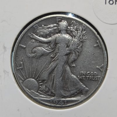 Sale Photo Thumbnail #124: 1941 Walking Liberty 90% Silver Half Dollar
