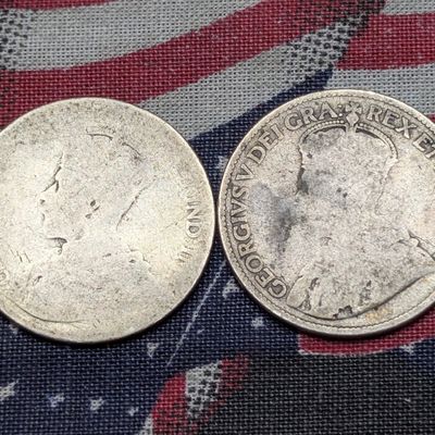 Sale Photo Thumbnail #12: 1912 & No Date Canada 25 Cents - Both 92.5% Silver & 5.83g