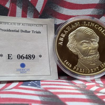 Sale Photo Thumbnail #149: 2009 American Mint Abraham Lincoln, Large Comm., PROOF, 24KT Gold Layered