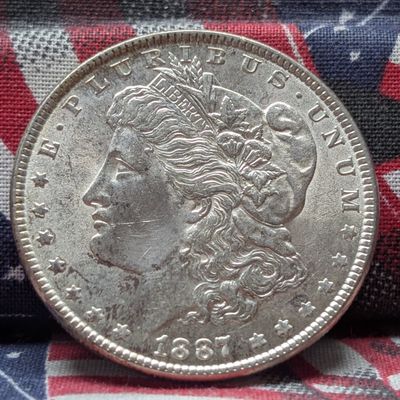 Sale Photo Thumbnail #240: 1887 Morgan 90% Silver Dollar, 139 Years Old!