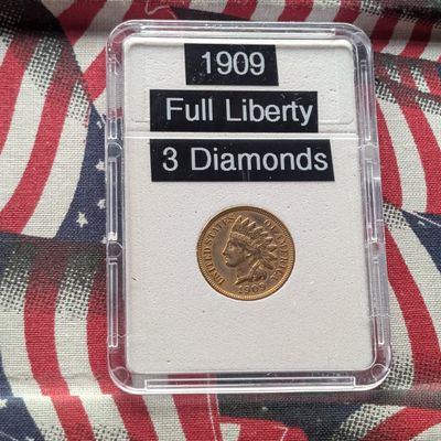 Sale Photo Thumbnail #129: 1909 Indian Head Cent - Full Liberty, 3 Diamonds