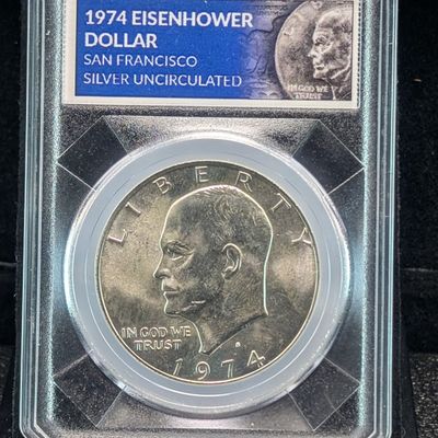 Sale Photo Thumbnail #345: 1974-S Unc. Eisenhower 40% Silver Dollar