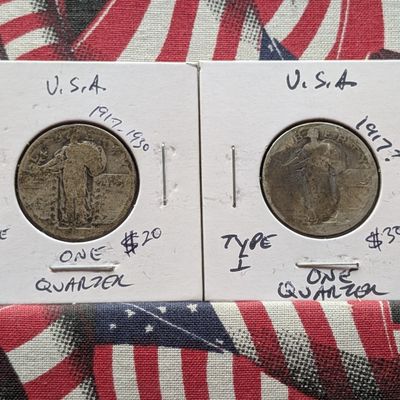 Sale Photo Thumbnail #106: No Dates Type I and Type II Standing Liberty 90% Silver Quarters