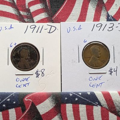 Sale Photo Thumbnail #310: 1911-D & 1913-D Lincoln Wheat Cents