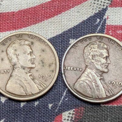 Sale Photo Thumbnail #14: 1919-D & 1919-S Lincoln Wheat Cents