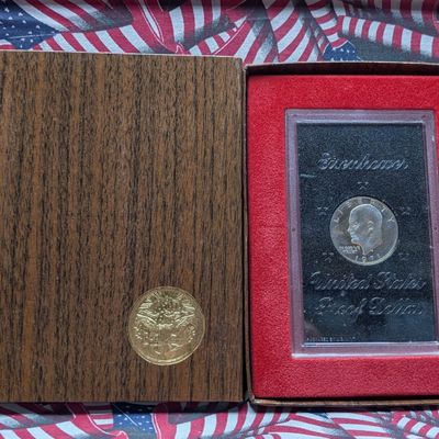 Sale Photo Thumbnail #181: 1971-S U.S. Proof Eisenhower 40% Silver Dollar In OGP