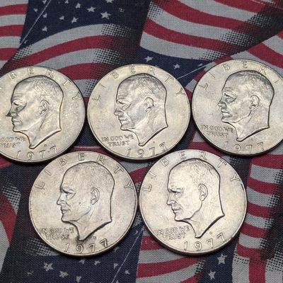 Sale Photo Thumbnail #5: (5) 1977-D Eisenhower Dollars