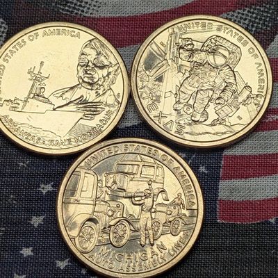 Sale Photo Thumbnail #103: (3) 2025-D Uncirculated Innovation Dollars - Michigan, Arkansas, & Texas