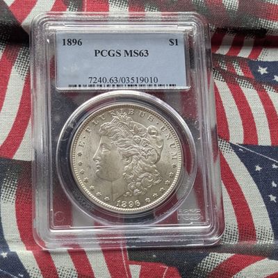 Sale Photo Thumbnail #247: 1896 Morgan 90% Silver Dollar PCGS MS63 - 130 Years Old!