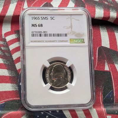 Sale Photo Thumbnail #196: 1965 SMS Jefferson Nickel NGC MS 68