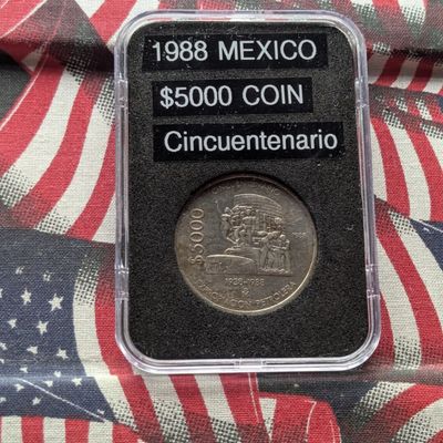 Sale Photo Thumbnail #59: 1988 Mexico 50th Anniversary of The Nationalization of Oil Industry 5000 Pesos Coin