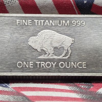 Sale Photo Thumbnail #338: One Troy Oz. .999 Fine Titanium Buffalo Bar