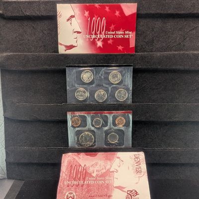 Sale Photo Thumbnail #4: 1999-D Only U.S. Mint Unc. Coin Set with State Quarters in OGP w/ COA
