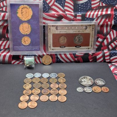 Sale Photo Thumbnail #217: Assorted U.S. & Foreign Currency & Coins - Some Coins Showing Corrosion Damage