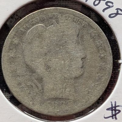 Sale Photo Thumbnail #234: 1898 Barber 90% Silver Quarter