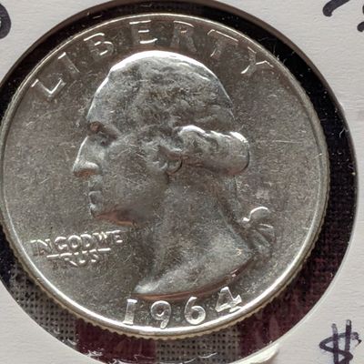 Sale Photo Thumbnail #320: 1964 Washington 90% Silver Quarter
