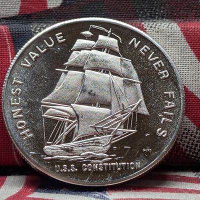 Sale Photo Thumbnail #284: 1 Troy Ounce .999 Fine Silver, USS Constitution, Proof!
