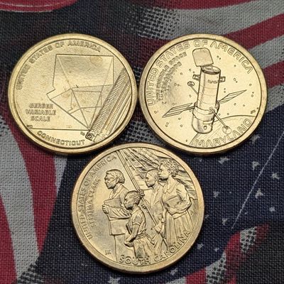 Sale Photo Thumbnail #194: (3) 2020-D Uncirculated Innovation Dollars - Maryland, Connecticut, & South Carolina