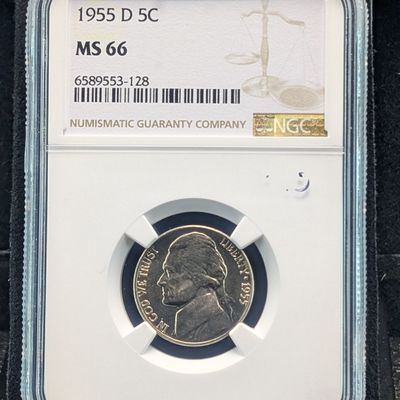 Sale Photo Thumbnail #343: 1955-D Jefferson Nickel NGC MS66