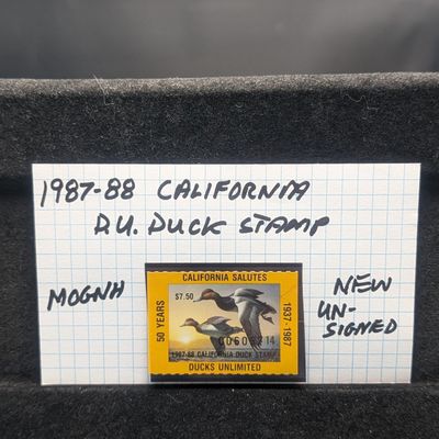 Sale Photo Thumbnail #371: 1987-88 California D.U. Duck Stamp, MOGNH