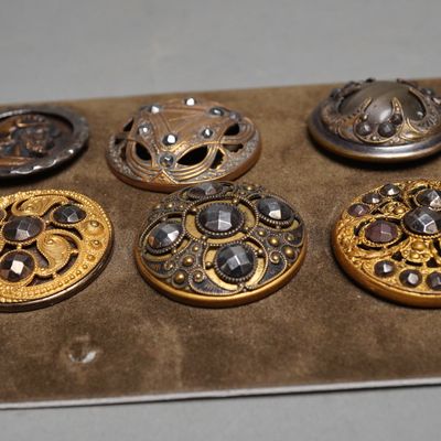 Sale Photo Thumbnail #647: Collection of Victorian and Edwardian Cut Steel and Glass Buttons