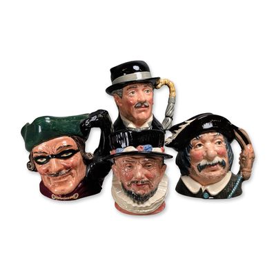 Sale Photo Thumbnail #270: 4pc Royal Doulton Ceramic Character Jugs