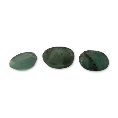 Sale Photo Thumbnail #623: 3pc Loose Faceted Emeralds