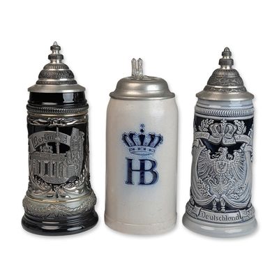 Sale Photo Thumbnail #257: 3pc Zoller and Born and Hofbrauhaus Munich German Beer Steins