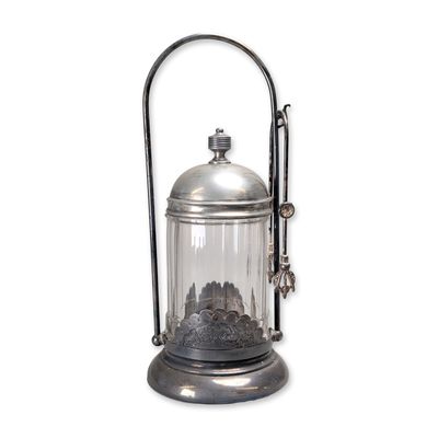 Sale Photo Thumbnail #448: Victorian Silver Plated Pickle Castor with Glass Insert and Tongs