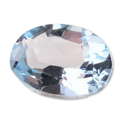 Sale Photo Thumbnail #190: Oval Faceted Pale Blue Topaz Gemstone